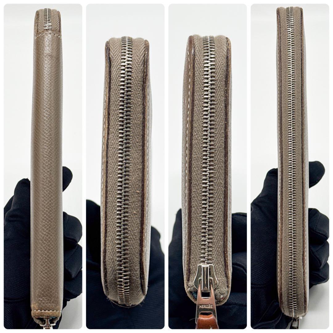 エルメス アザップ シルクイン ロング 財布 茶 アザップ ジップ ジッピー