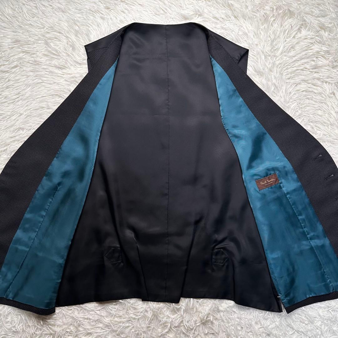 希少 極美品 ポールスミス 蓮柄 花柄 3ピース セットアップ 総裏 LX 黒