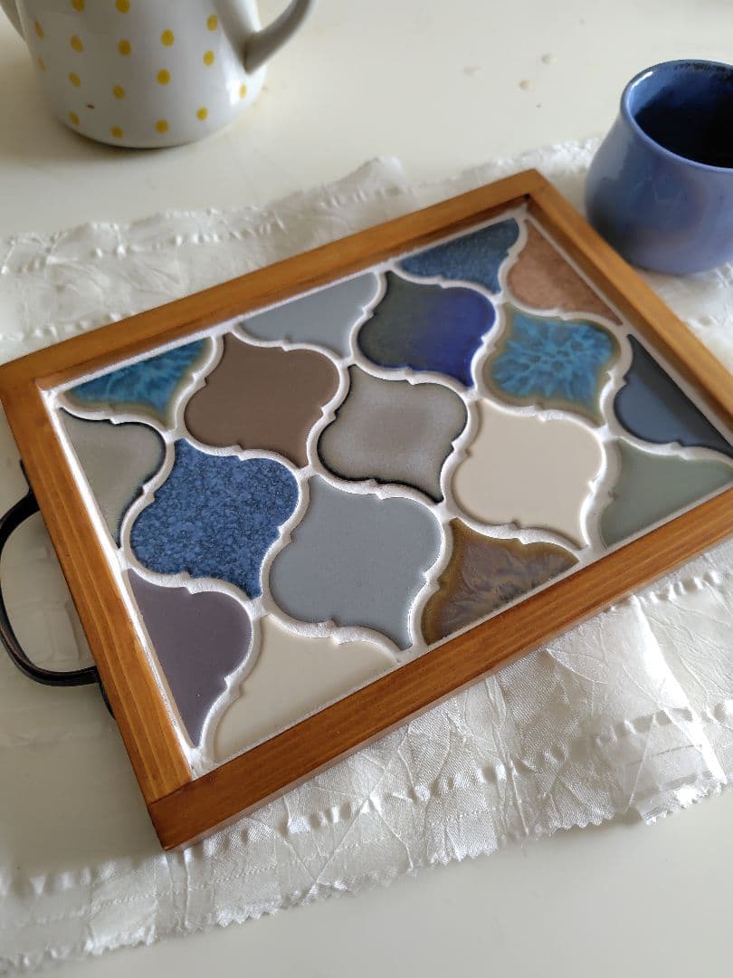 タイルトレーLLサイズ　コラベルホワイト北欧風