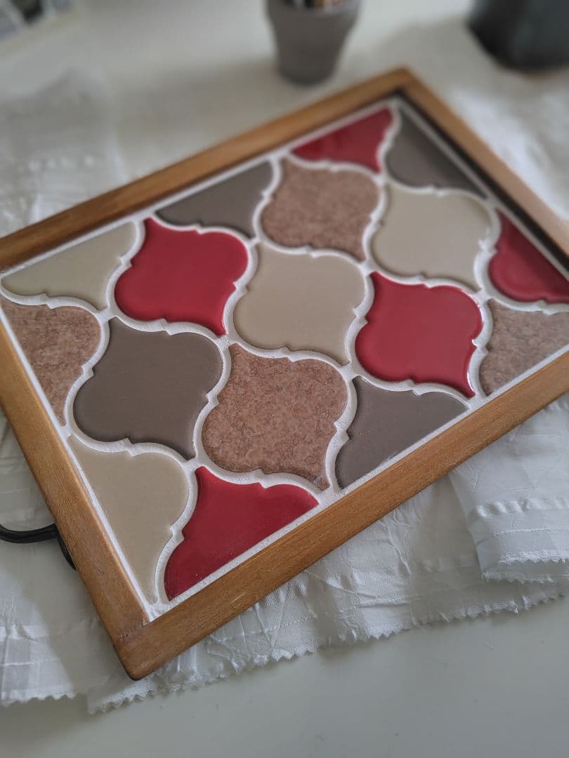 タイルトレーLLサイズ　コラベルホワイト北欧風