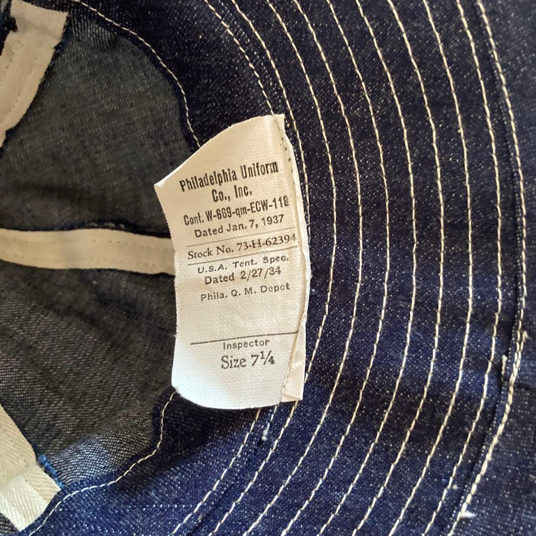 30s US ARMY M-37 デニム ハット デッドストック ミリタリー