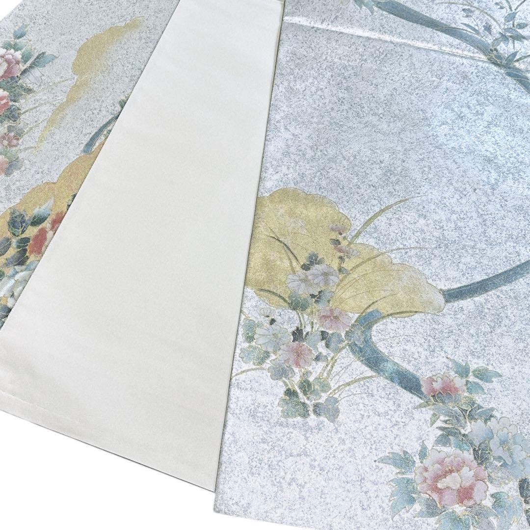 A 182袋帯 六通柄 箔　螺鈿 花草　美品 正絹 着物