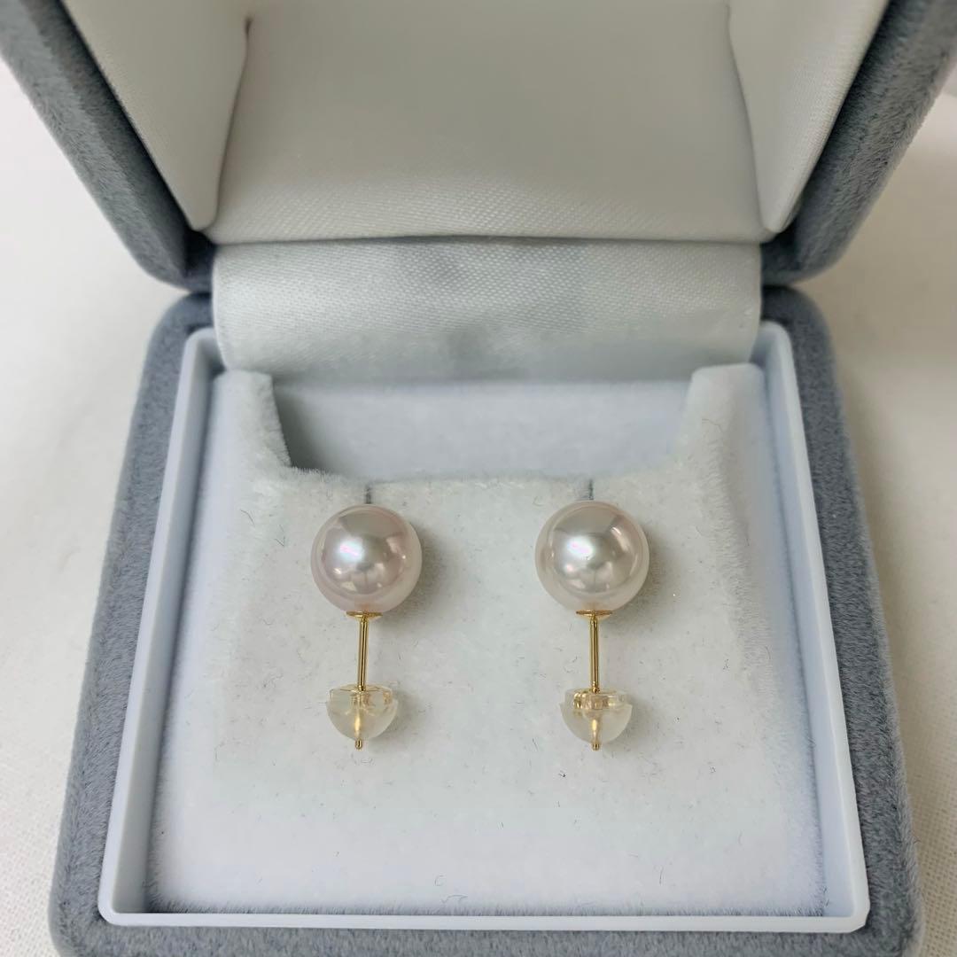 アコヤ最高峰　テリ最強　オーロラ天女　約8.5mm ピアス　冠婚葬祭 入学入園