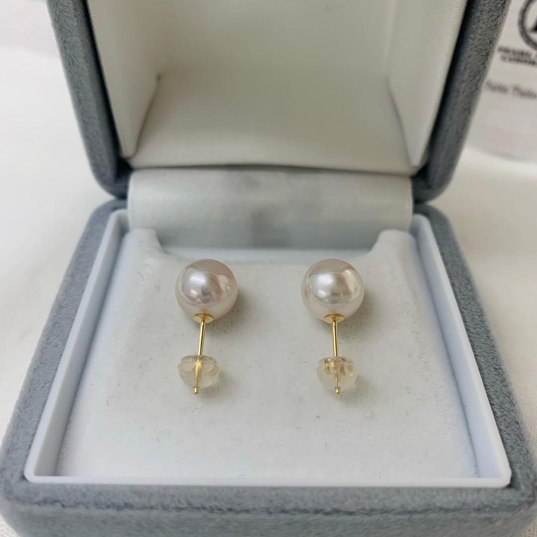 アコヤ最高峰　テリ最強　オーロラ天女　約8.5mm ピアス　冠婚葬祭 入学入園