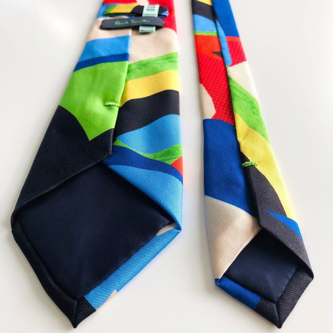 ポールスミス ネクタイ パネル柄 スカイブルー