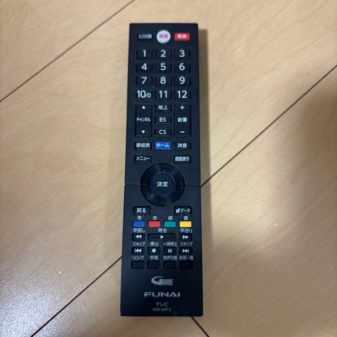 フナイ　43型 テレビ FL-43U3040　21年製　テレビ台、リモコン付