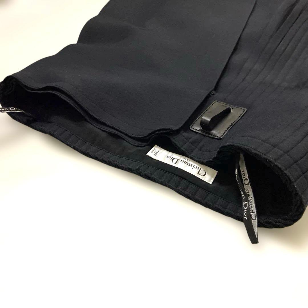 セール✨Christian Diorディオールプリーツミニスカート黒シルクウール