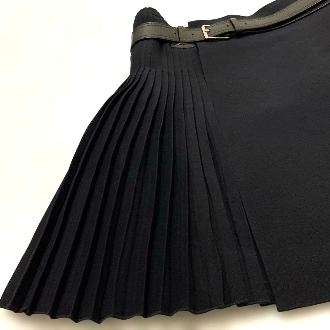 セール✨Christian Diorディオールプリーツミニスカート黒シルクウール