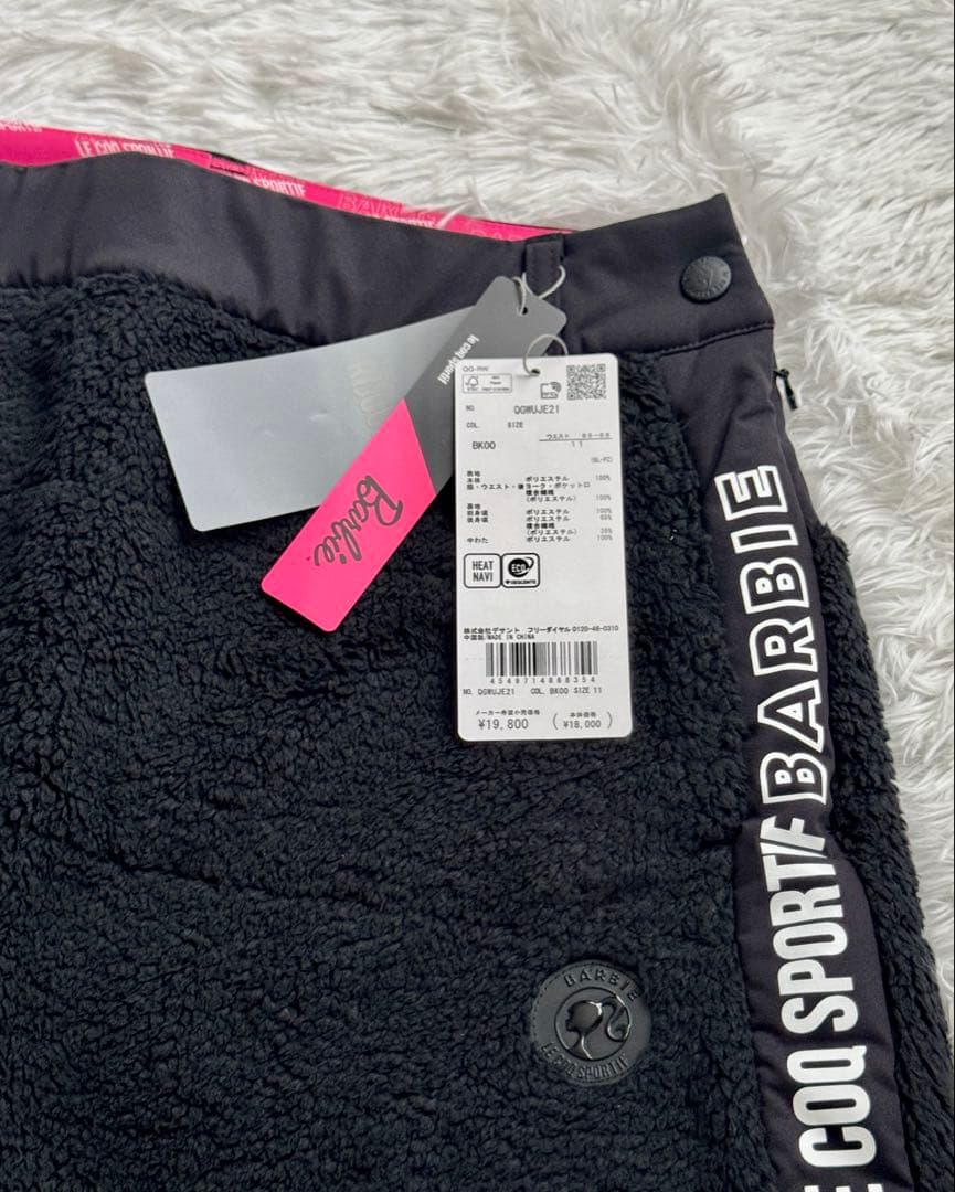 lecoq　ルコックゴルフ　バービーコラボ　ボアスカート 新品　黒　L 11号