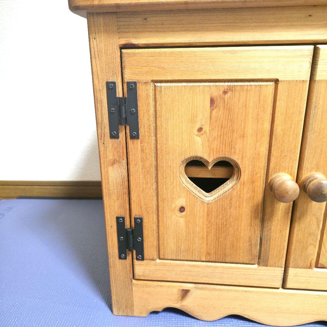 【16】カントリー家具 ハンドメイド カントリー調 キャビネット ハートの扉