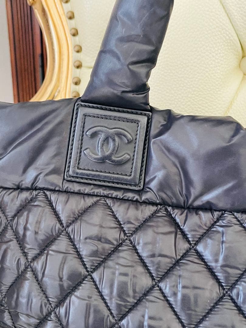 美品　CHANEL ブラック キルティング トートバッグ