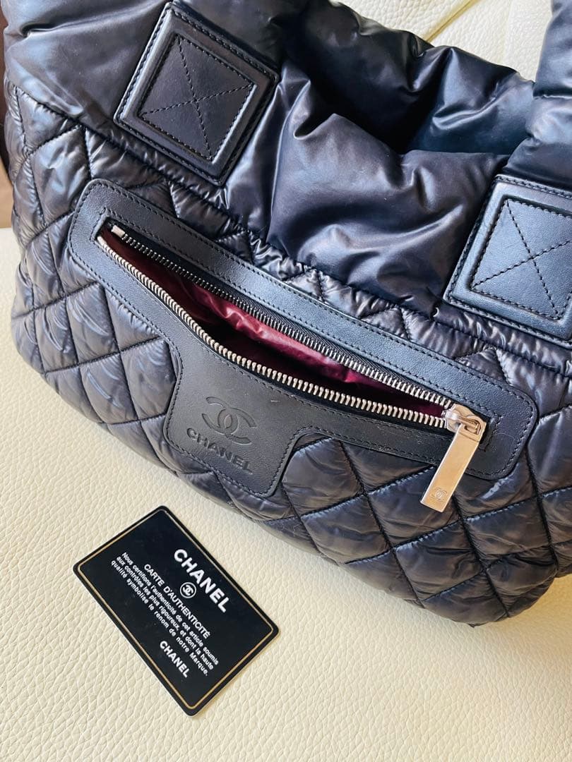 美品　CHANEL ブラック キルティング トートバッグ