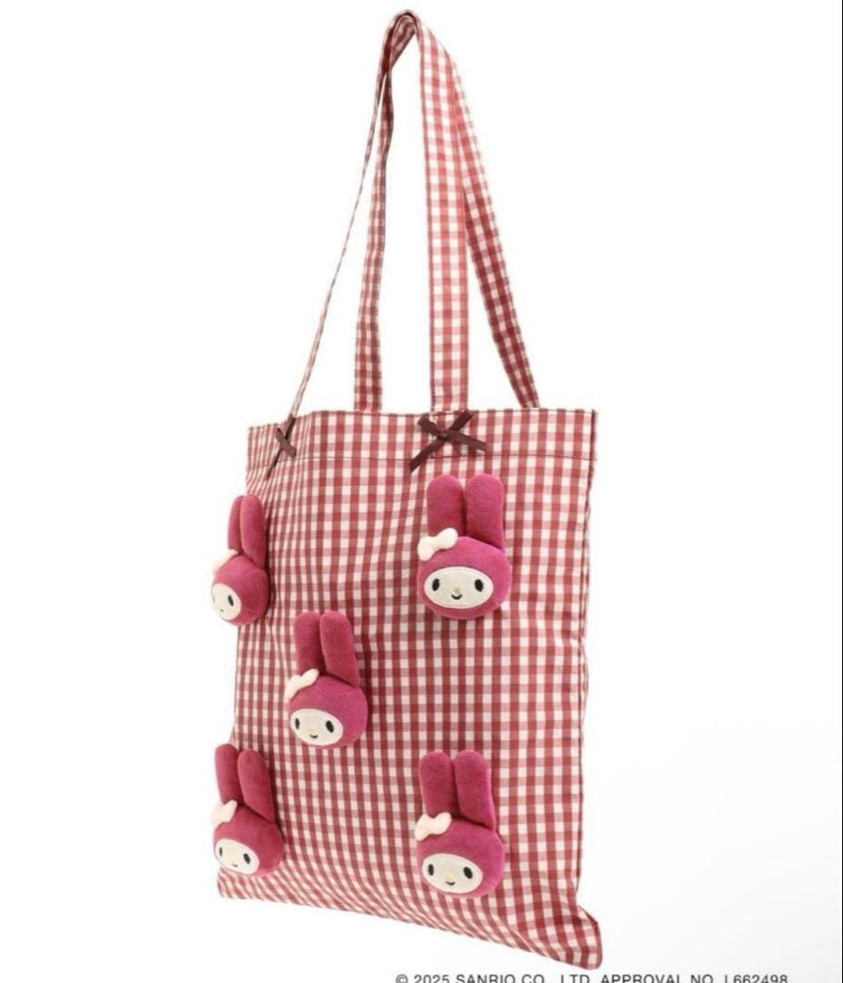 メリージェニー ギンガムもこもこマイメロトート