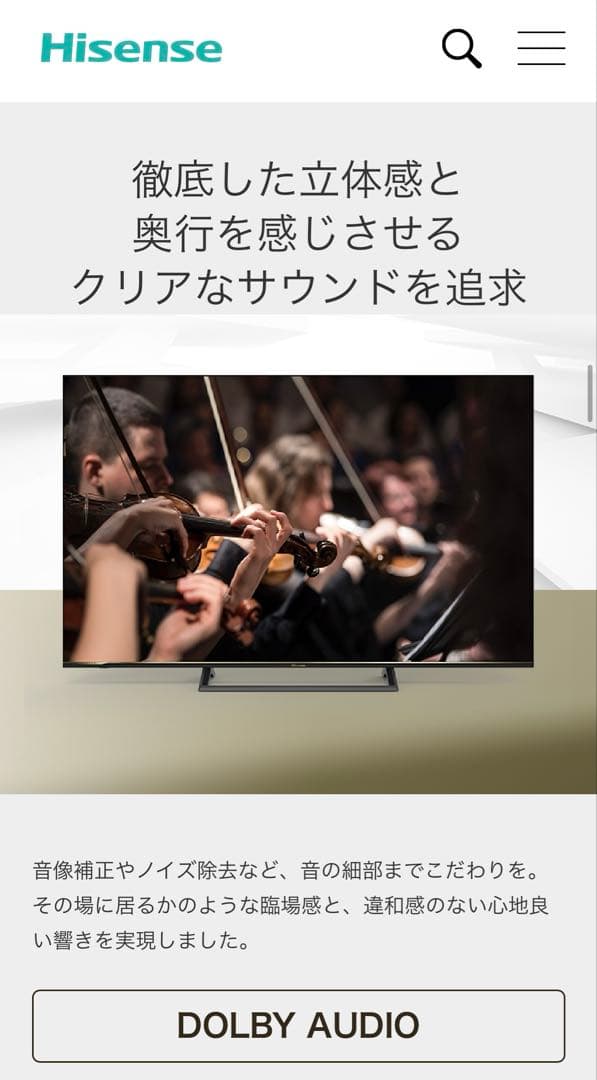 Bom Bom　Hisense 65インチ 4K液晶テレビ 65S6E