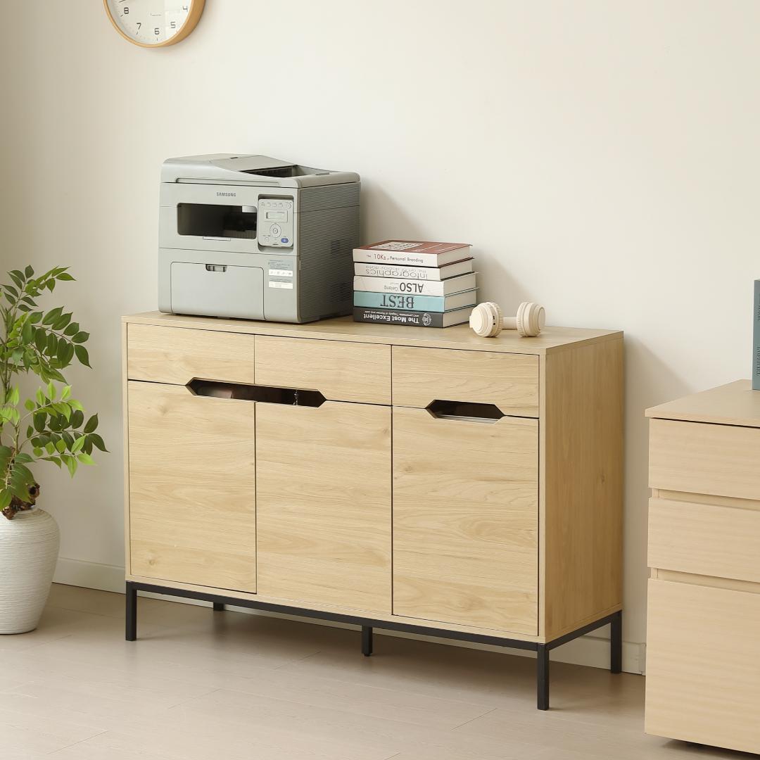 【幅118cm】キャビネット 脚付き サイドボード チェスト NATURAL