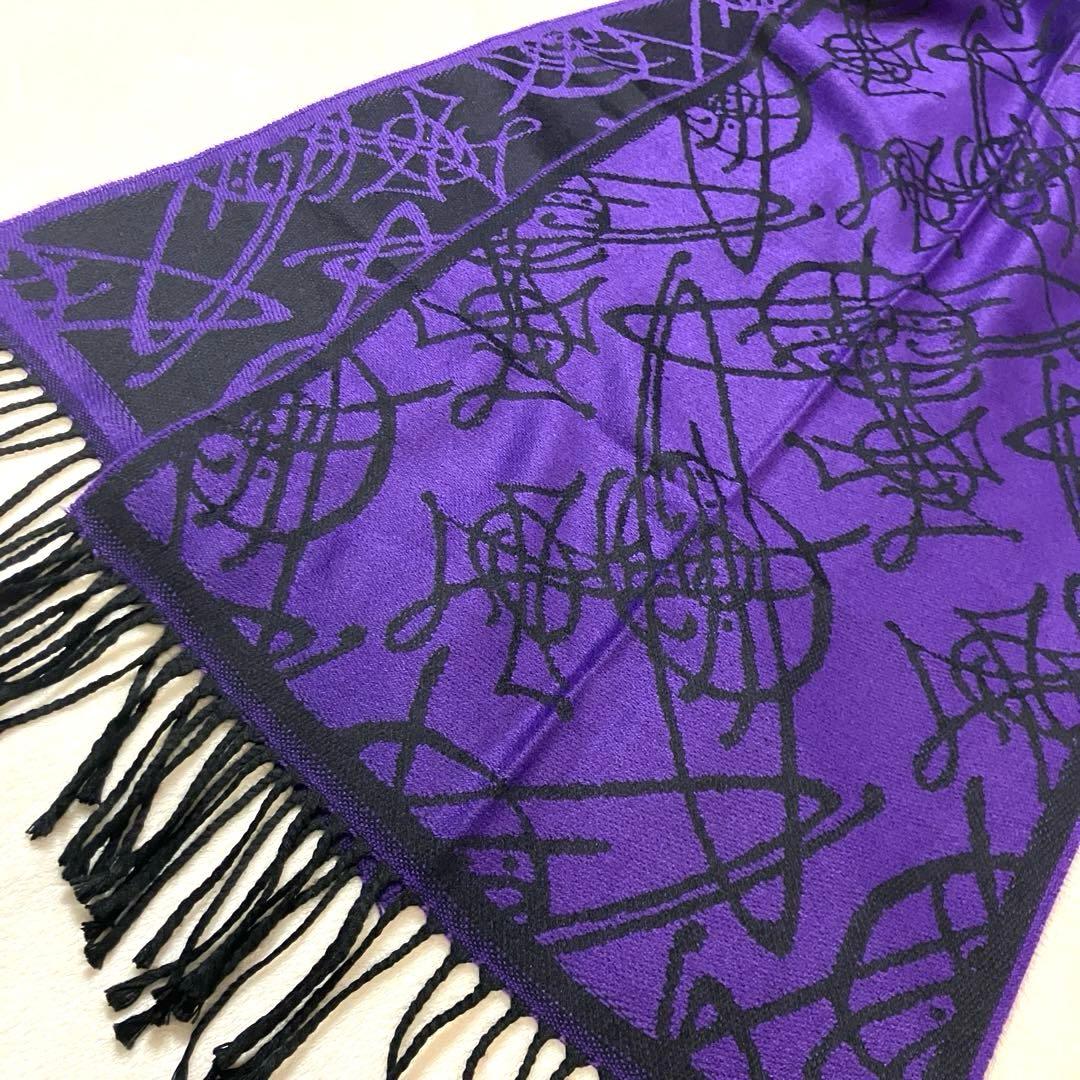 【ユニセックス】ヴィヴィアンウエストウッド リバーシブル マフラー オーブ総柄