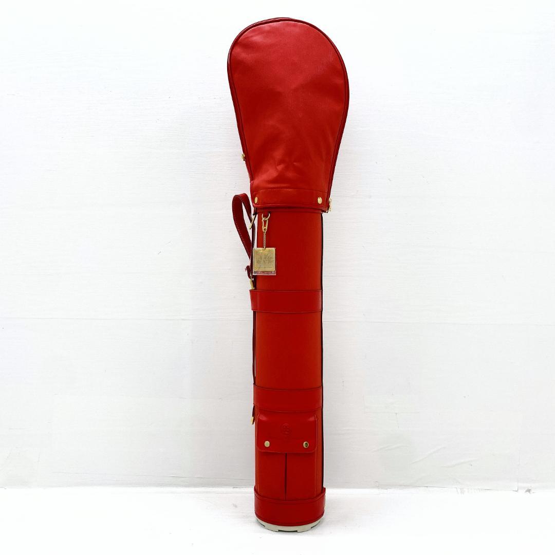 【希少‼】 BALENCIAGA レッド 本革 キャディバッグ ゴルフバッグ