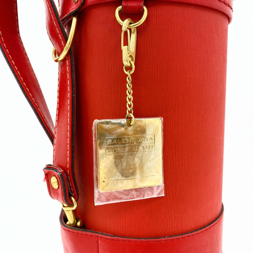 【希少‼】 BALENCIAGA レッド 本革 キャディバッグ ゴルフバッグ
