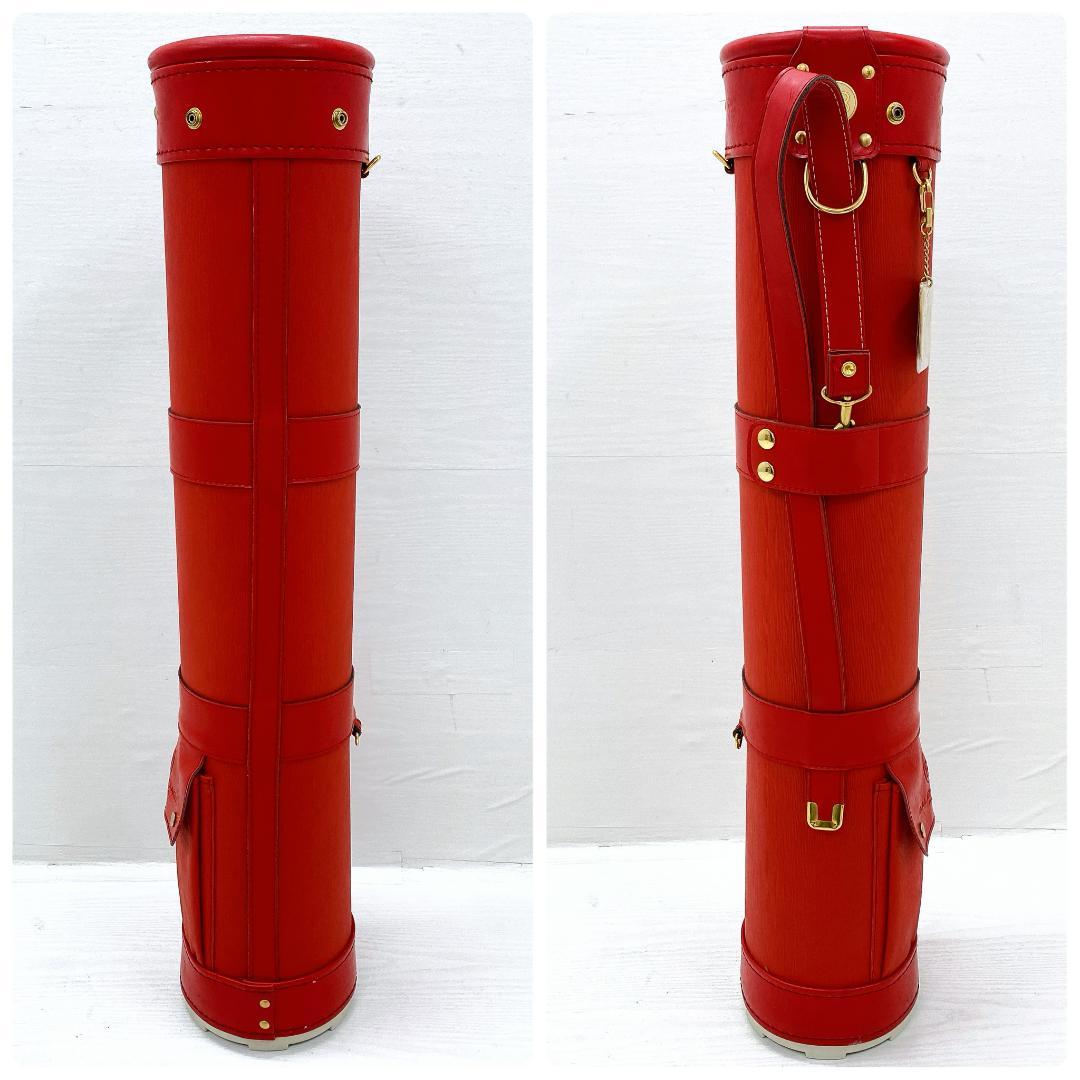 【希少‼】 BALENCIAGA レッド 本革 キャディバッグ ゴルフバッグ