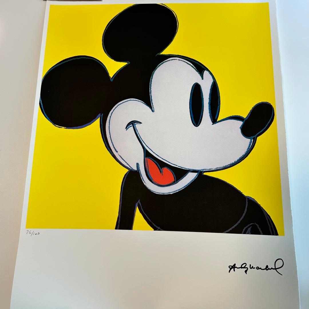 【美品】アンディ ウォーホル リトグラフ ミッキーマウス限定 証明書付 イエロー