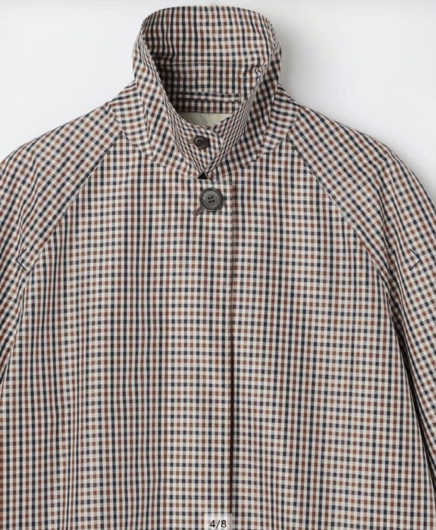 【新品】Aquascutum クラブチェックタフタ ステンカラーコート
