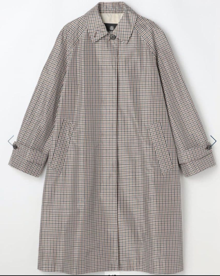 【新品】Aquascutum クラブチェックタフタ ステンカラーコート