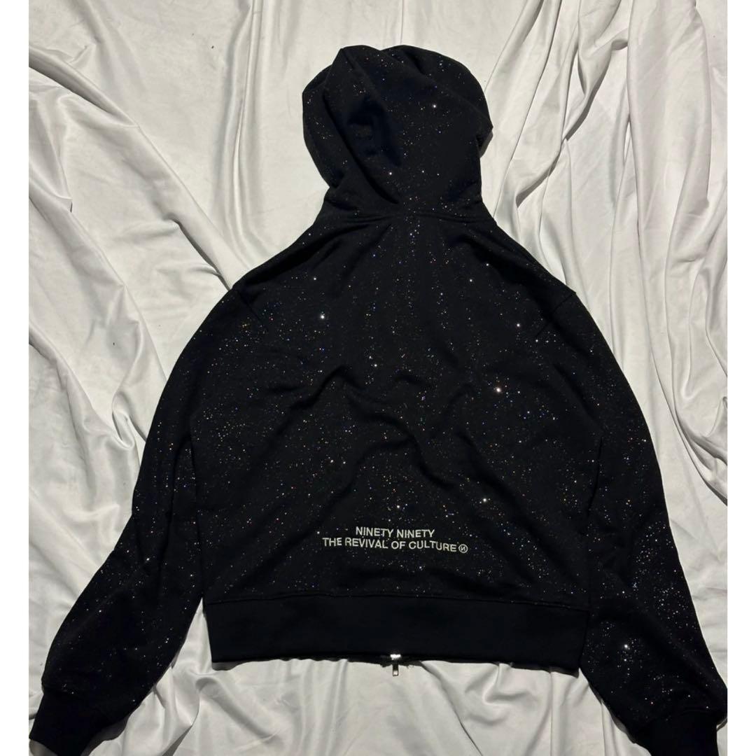 トップス 9090girl Logo Glitter Light Zip Hoodie
