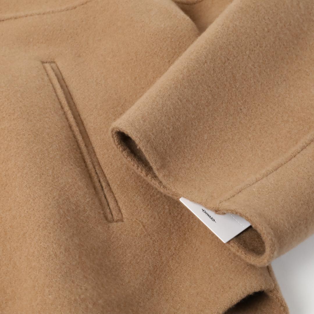 056 新品 今季 23区 ウールライトリバー ノーカラー ショートコート 38