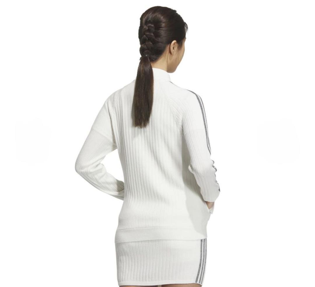 アディダス　ゴルフ　防風　セーター　ニットスカート　上下　レディースL　白
