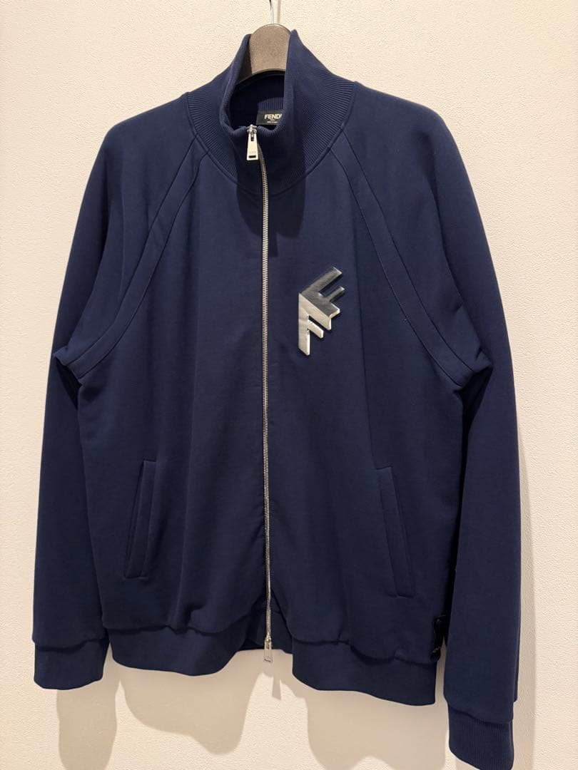 【人気】FENDI フェンディ　トラックジャケット　ジャージ　ネイビー　ジップ