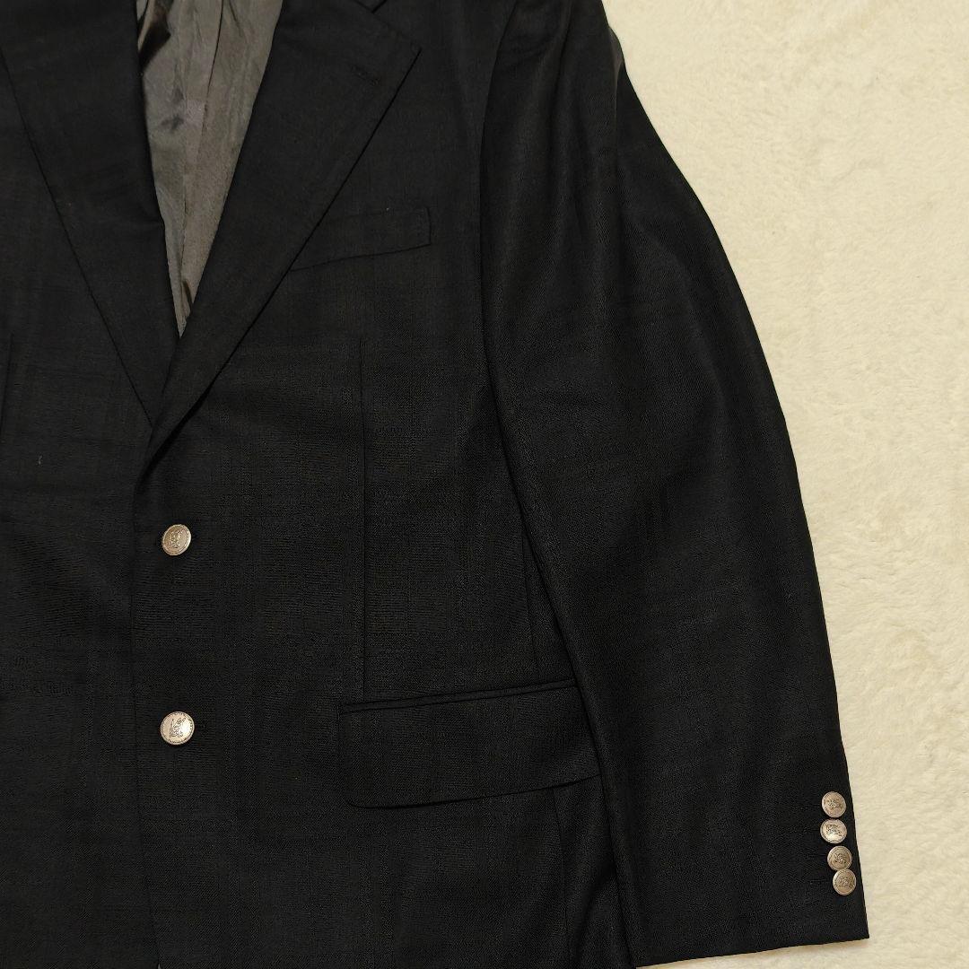 美品✨バーバリーロンドン　テーラードジャケット　カシミヤ混　ノバチェック　黒