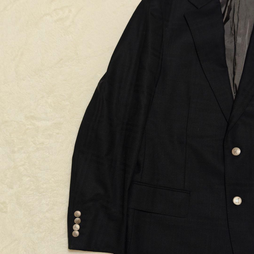 美品✨バーバリーロンドン　テーラードジャケット　カシミヤ混　ノバチェック　黒