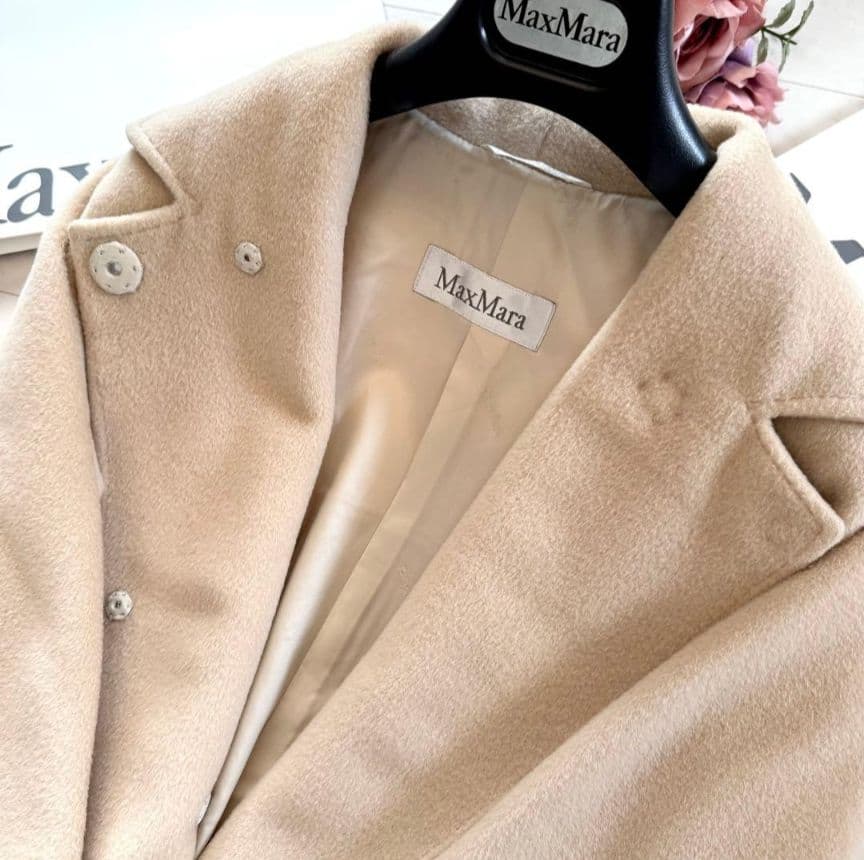 【らきぱぴ様】★マックスマーラ 最高級白タグ カシミヤウールコート 40 XL