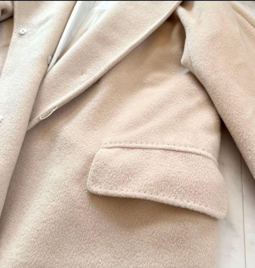 【らきぱぴ様】★マックスマーラ 最高級白タグ カシミヤウールコート 40 XL