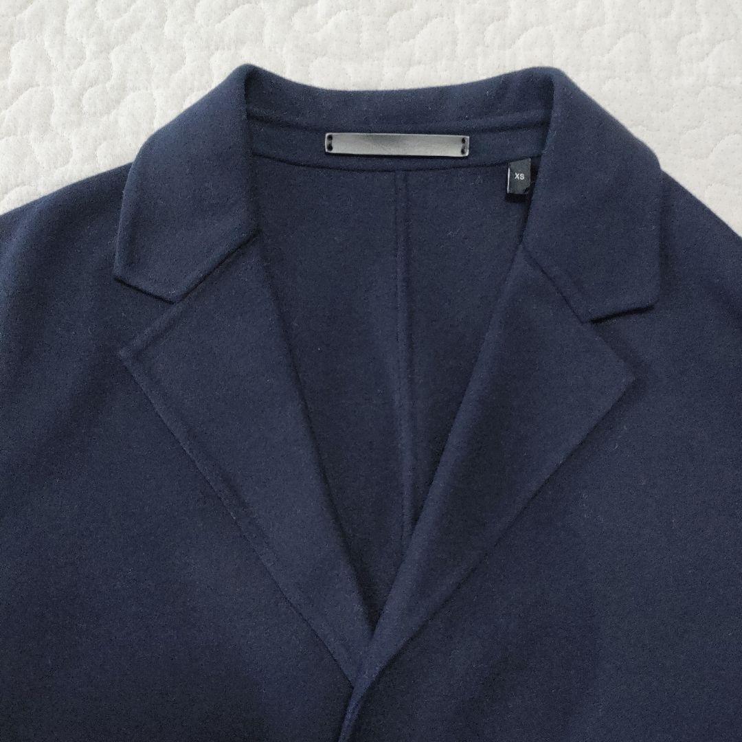 美品◎Theory　カシミヤ混　ダブルフェイスチェスターコート　ネイビー　XS