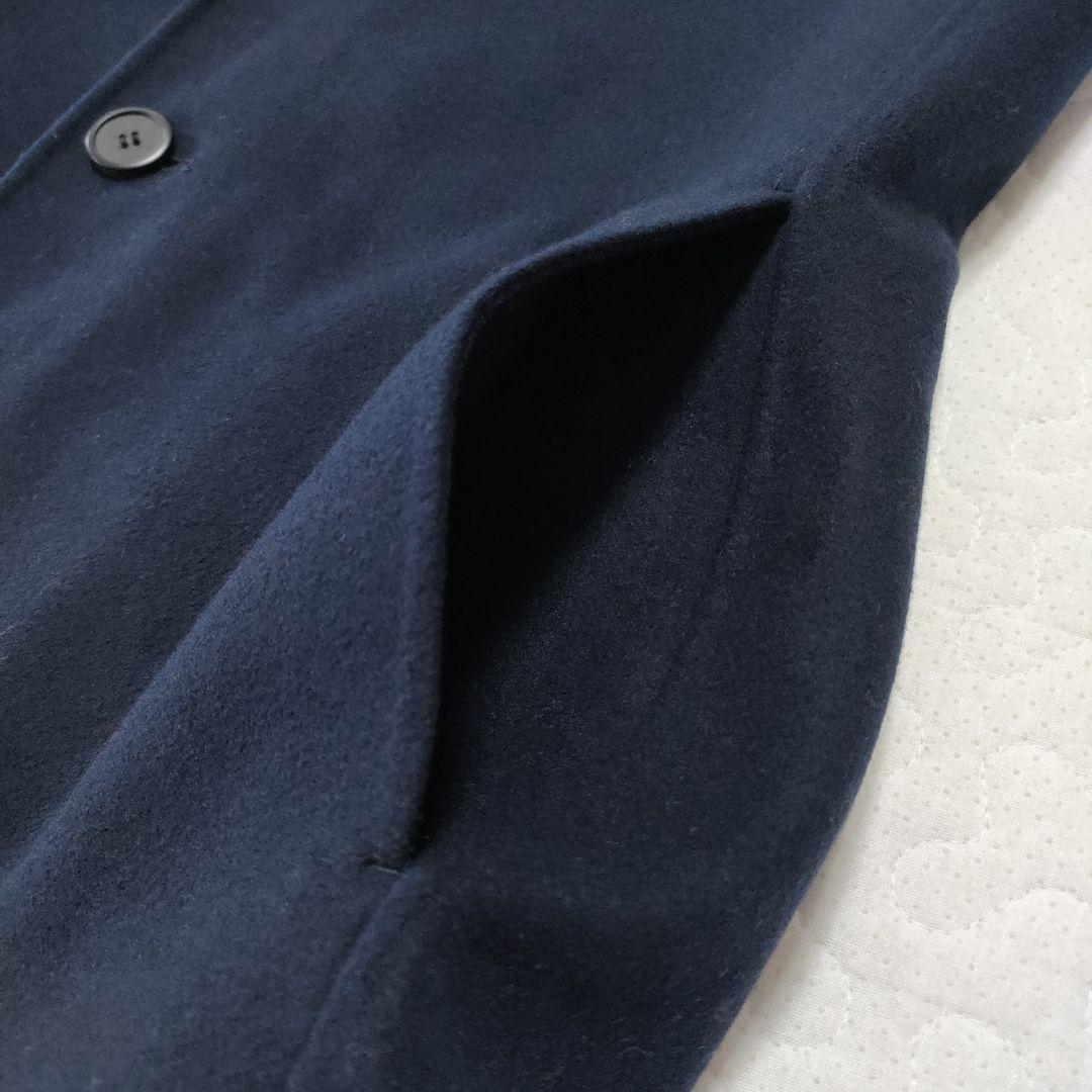 美品◎Theory　カシミヤ混　ダブルフェイスチェスターコート　ネイビー　XS