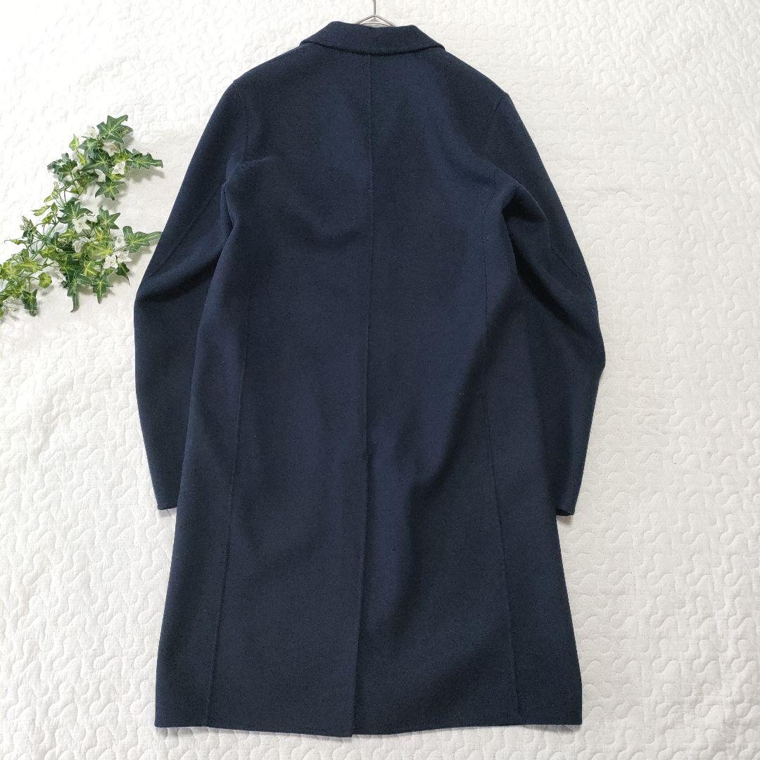 美品◎Theory　カシミヤ混　ダブルフェイスチェスターコート　ネイビー　XS