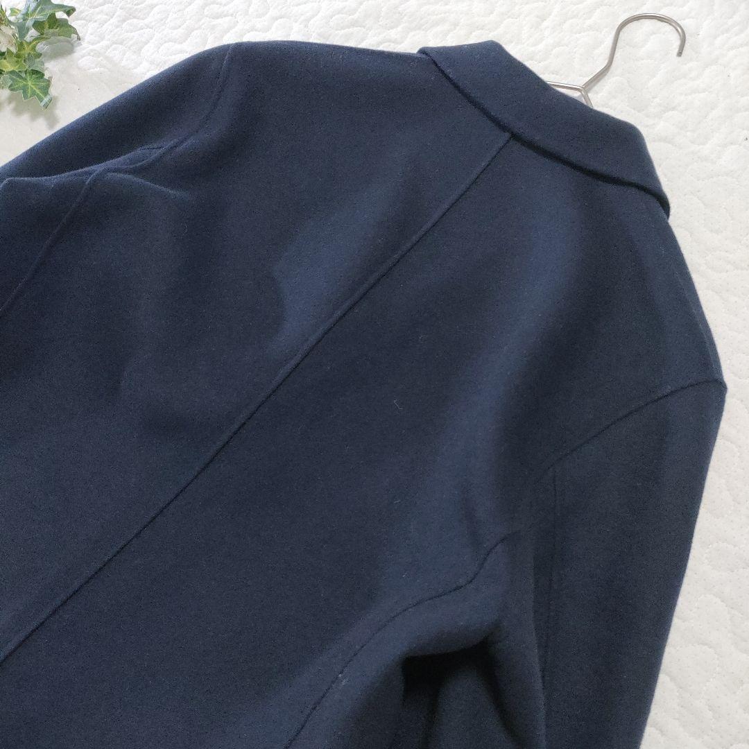 美品◎Theory　カシミヤ混　ダブルフェイスチェスターコート　ネイビー　XS