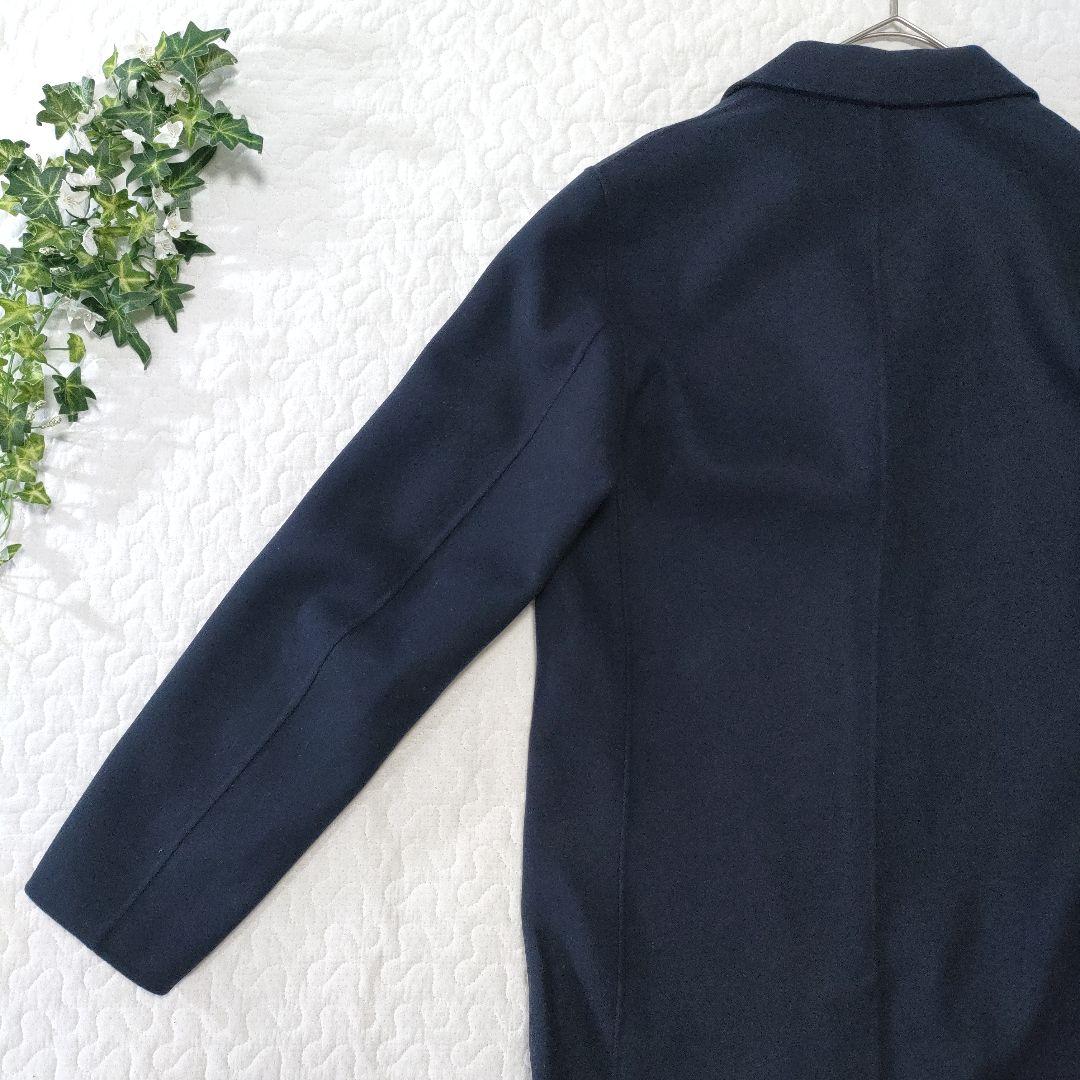 美品◎Theory　カシミヤ混　ダブルフェイスチェスターコート　ネイビー　XS