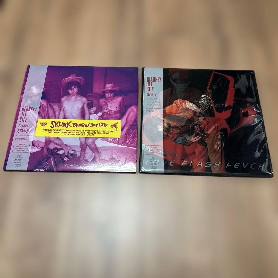 【未開封】ブランキージェットシティ レコード　10枚セット＋スクエア缶バッジ6点