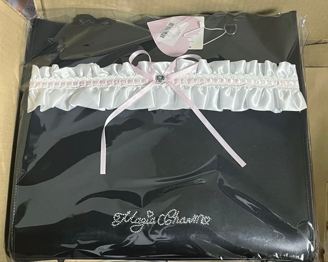 新品 Magia Charm リボンフリルトートバッグ ブラック 黒 推し活