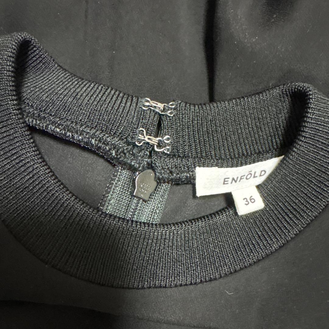 美品✨ENFOLD CURVE-SLEEVE ASYMMETRY-DRESS 黒