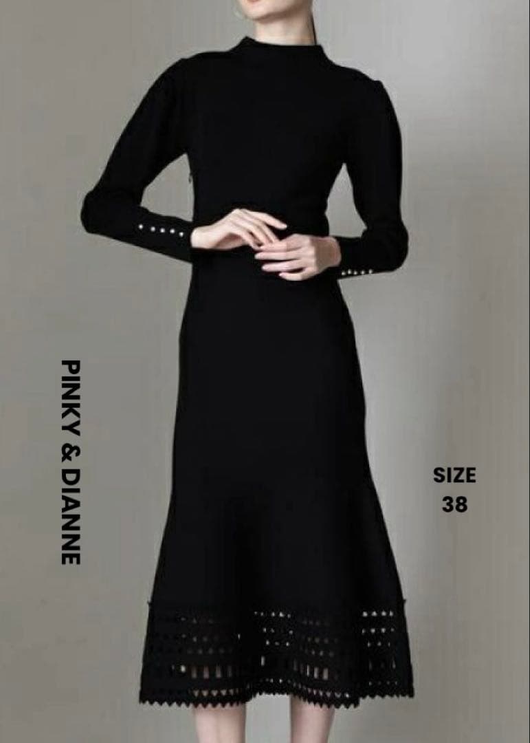 美品◆PINKY&DIANNE◆ニットワンピース◆ブラック