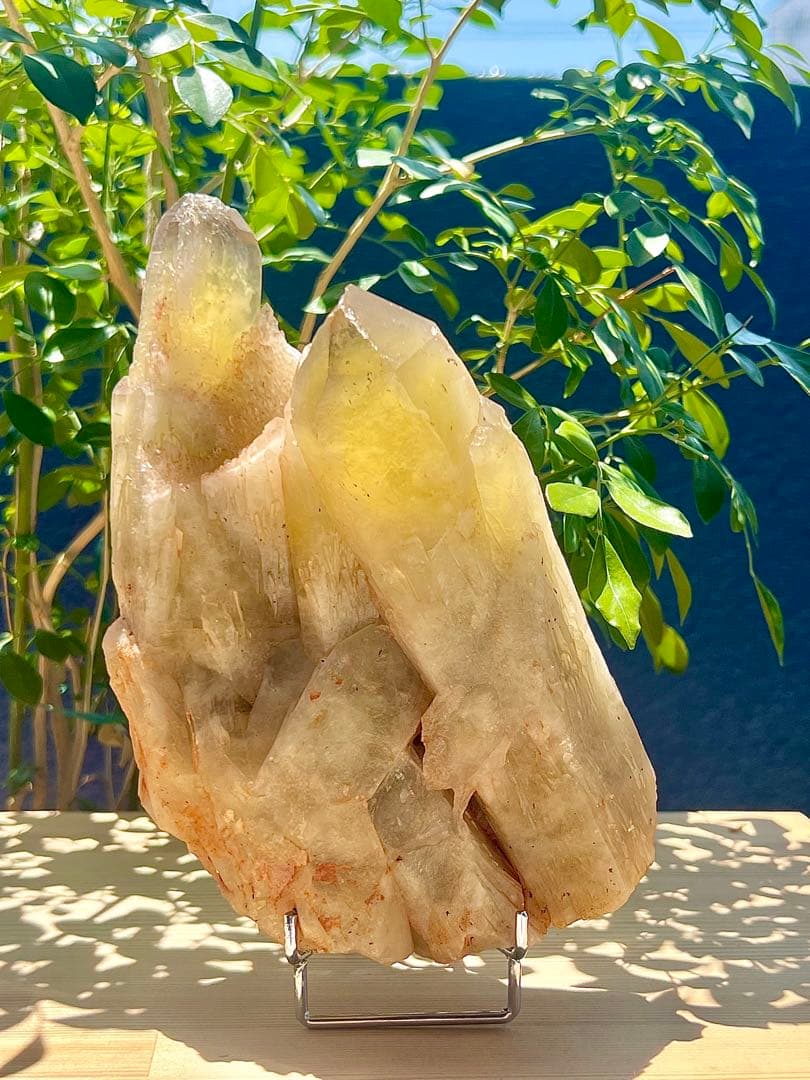 コンゴ産 ナチュラルシトリンキャンドルクォーツ 天然石置物　パワーストーン B1
