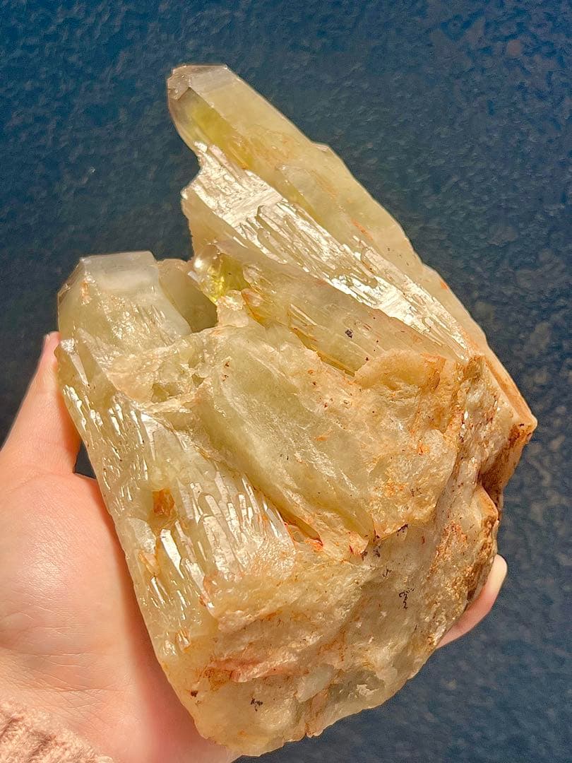 コンゴ産 ナチュラルシトリンキャンドルクォーツ 天然石置物　パワーストーン B1