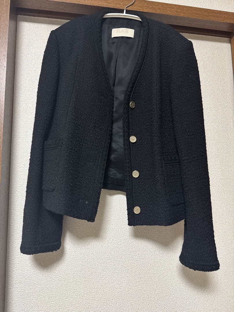 plage ツイードノーカラージャケット　hmh