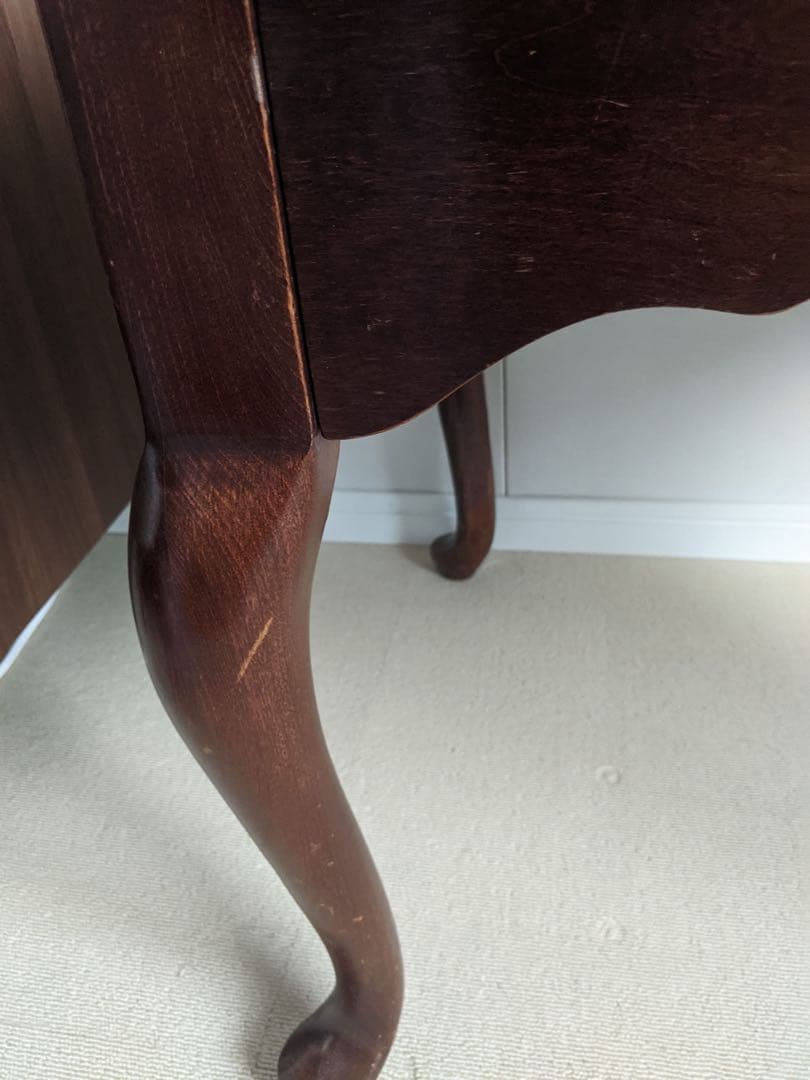 アメリカ家具 ダークブラウン木製スクエアテーブル