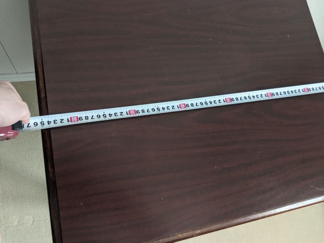 アメリカ家具 ダークブラウン木製スクエアテーブル