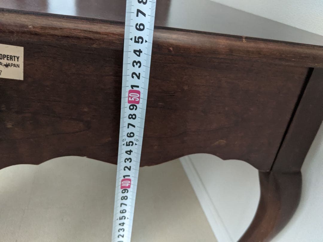 アメリカ家具 ダークブラウン木製スクエアテーブル