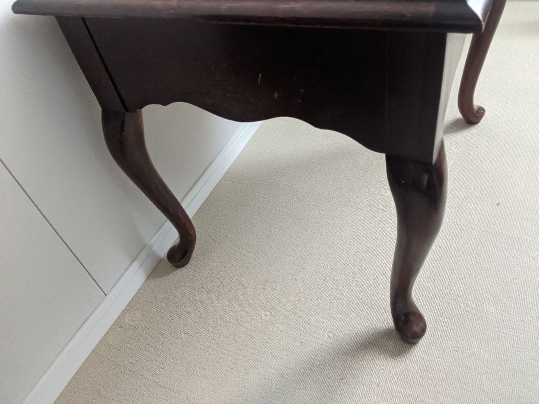 アメリカ家具 ダークブラウン木製スクエアテーブル